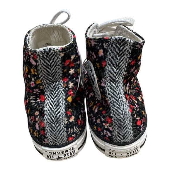 Converse All Star Hi BLACK FLORAL SneakerWomen’s Size 8 Unique Corduroy Style - Picture 5 of 7
